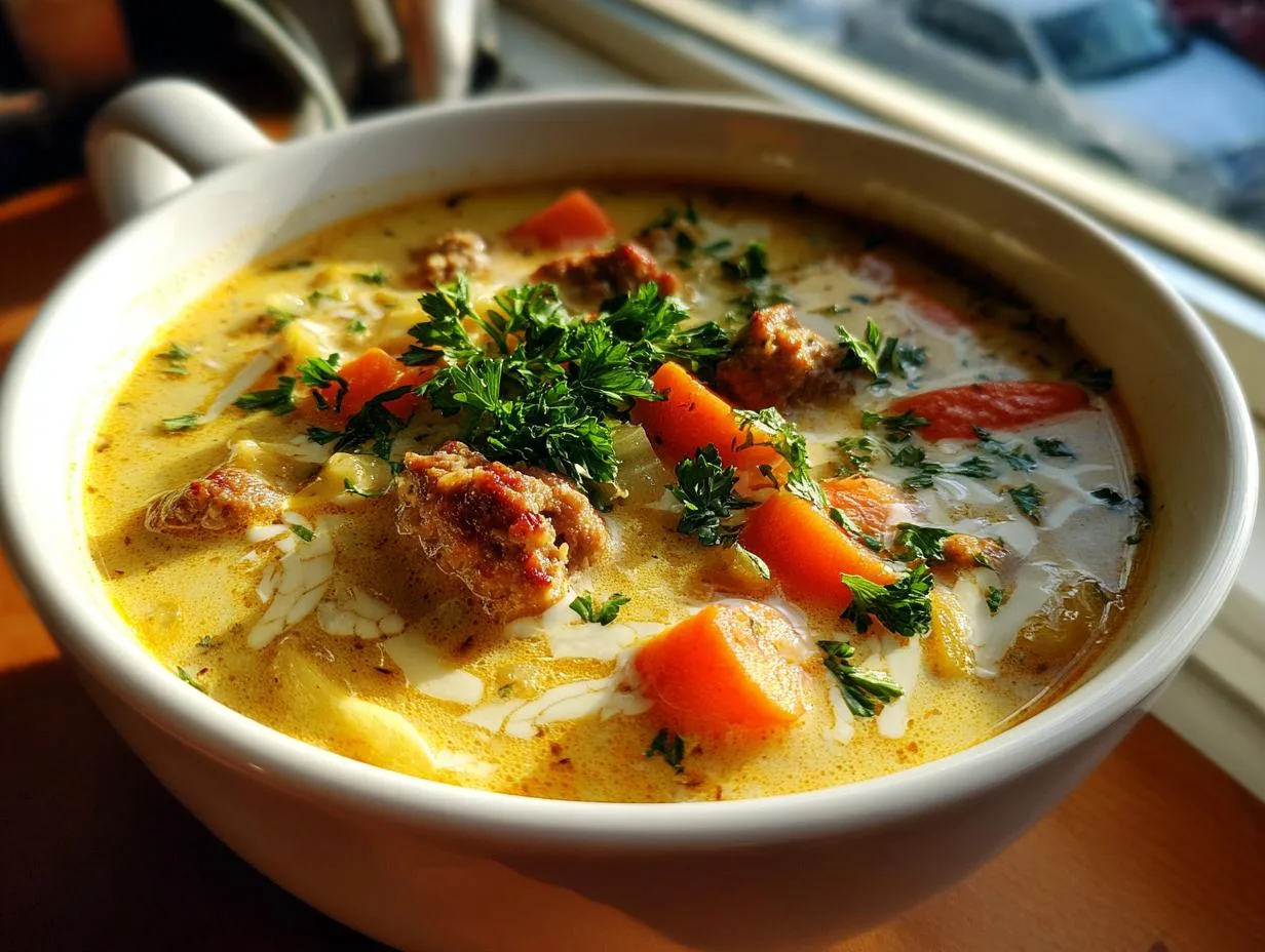 Creamy Parmesan Italian Sausage Soup - detail 2