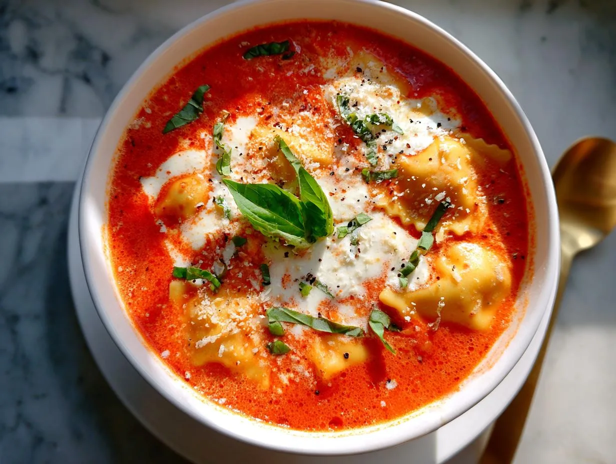 Creamy Tomato Ravioli Soup - detail 1