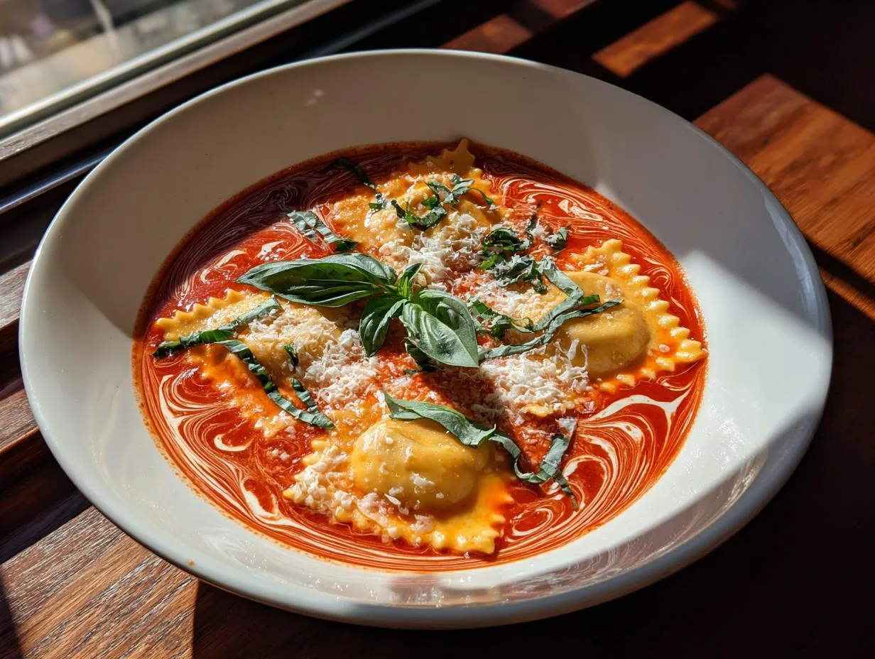 Creamy Tomato Ravioli Soup - detail 2