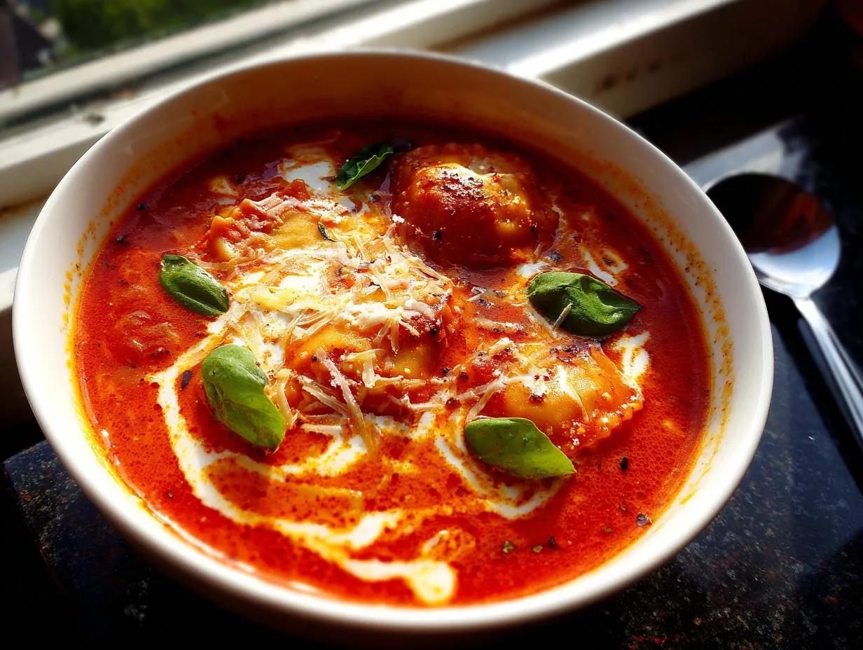 Creamy Tomato Ravioli Soup - detail 3