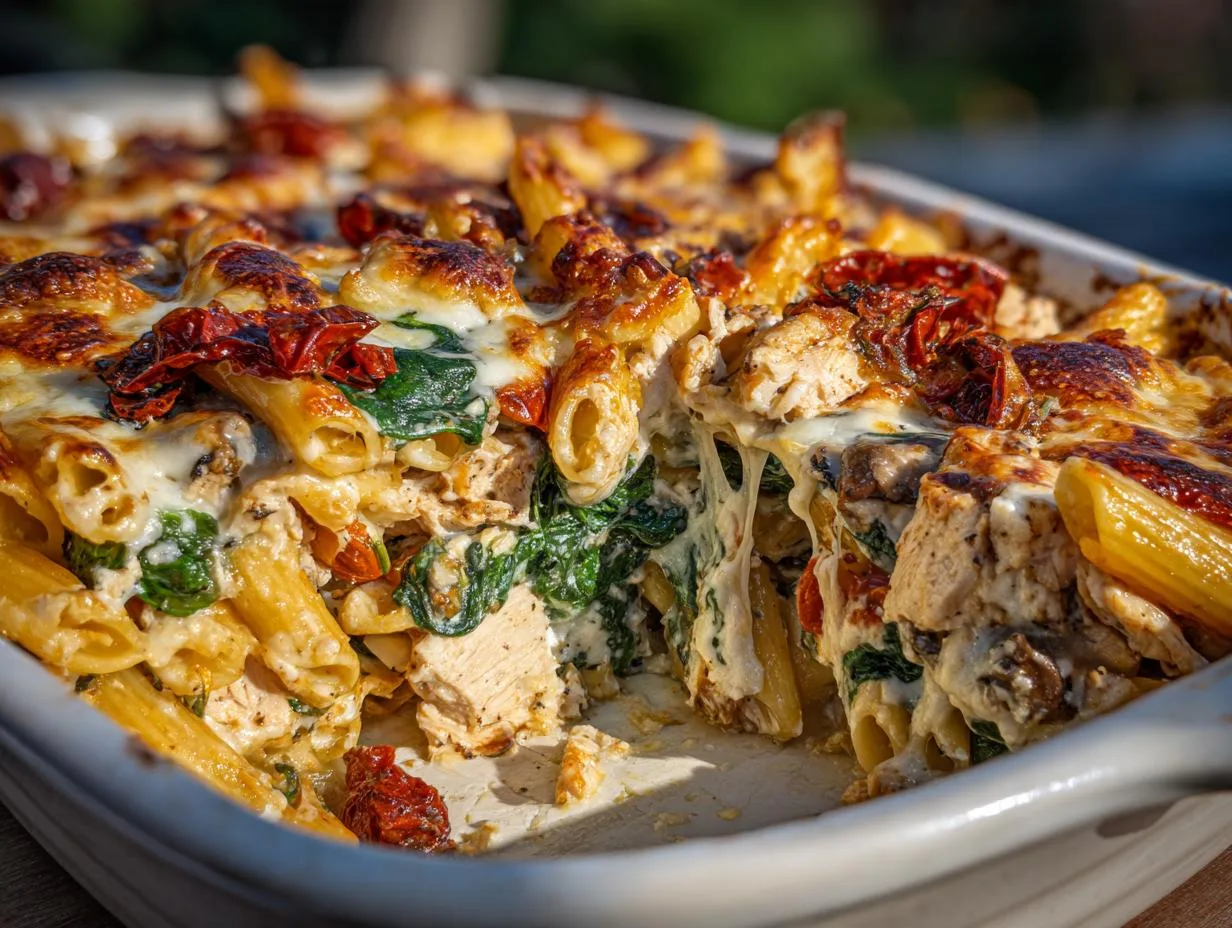 Creamy Tuscan Chicken Pasta Bake - detail 2