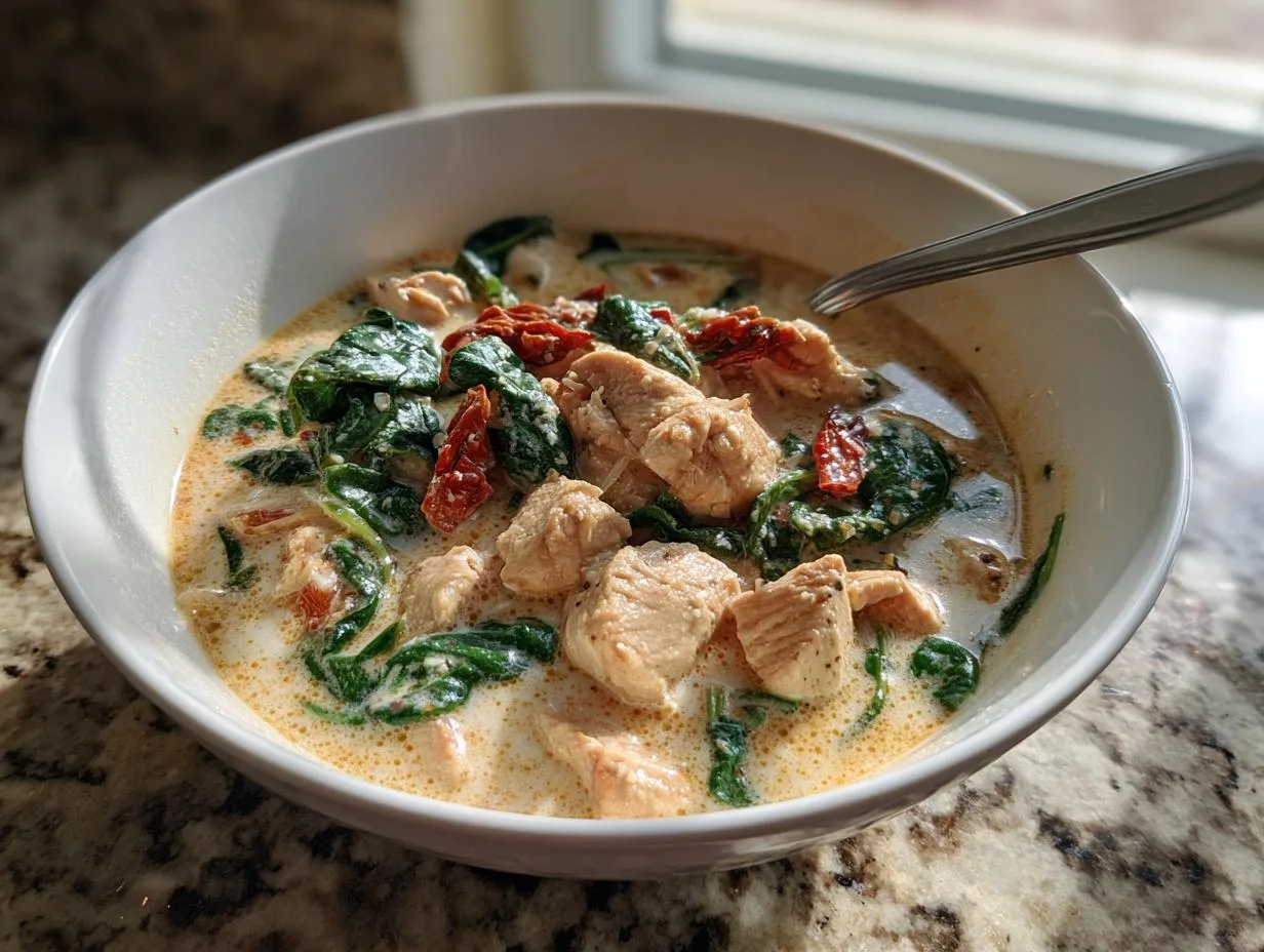 Creamy Tuscan Chicken Soup - detail 1