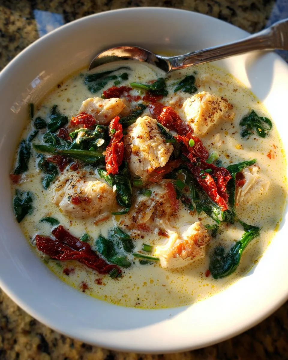 Creamy Tuscan Chicken Soup - detail 2