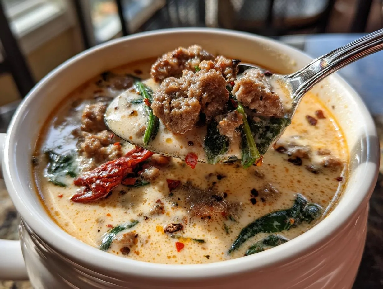 Creamy Tuscan Sausage Soup - detail 1