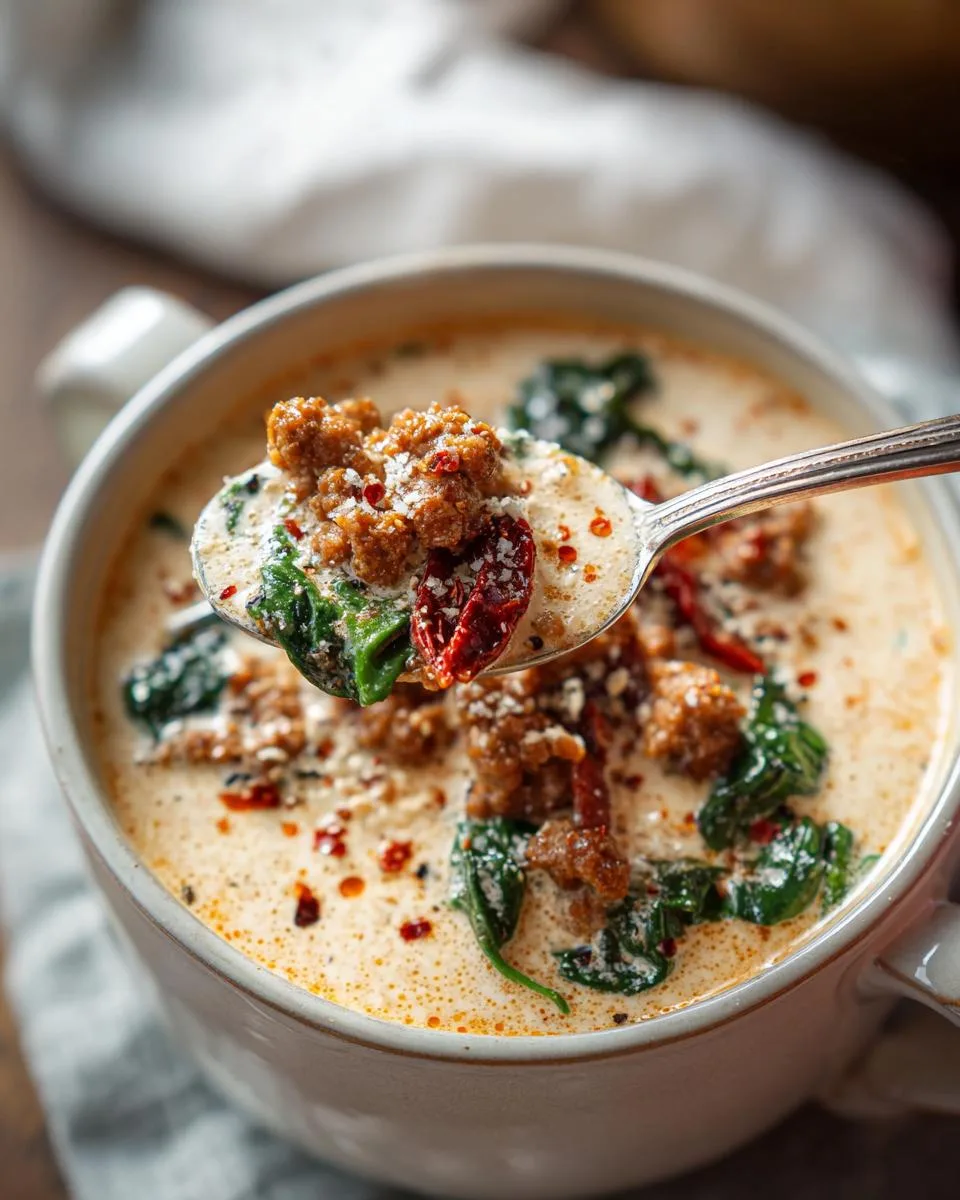 Creamy Tuscan Sausage Soup - detail 2