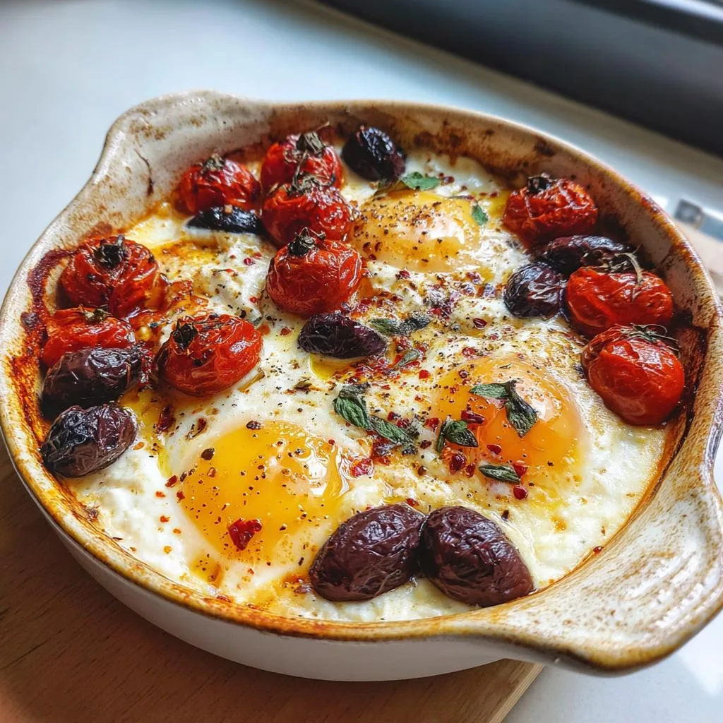 Mediterranean Baked Feta Eggs - detail 1