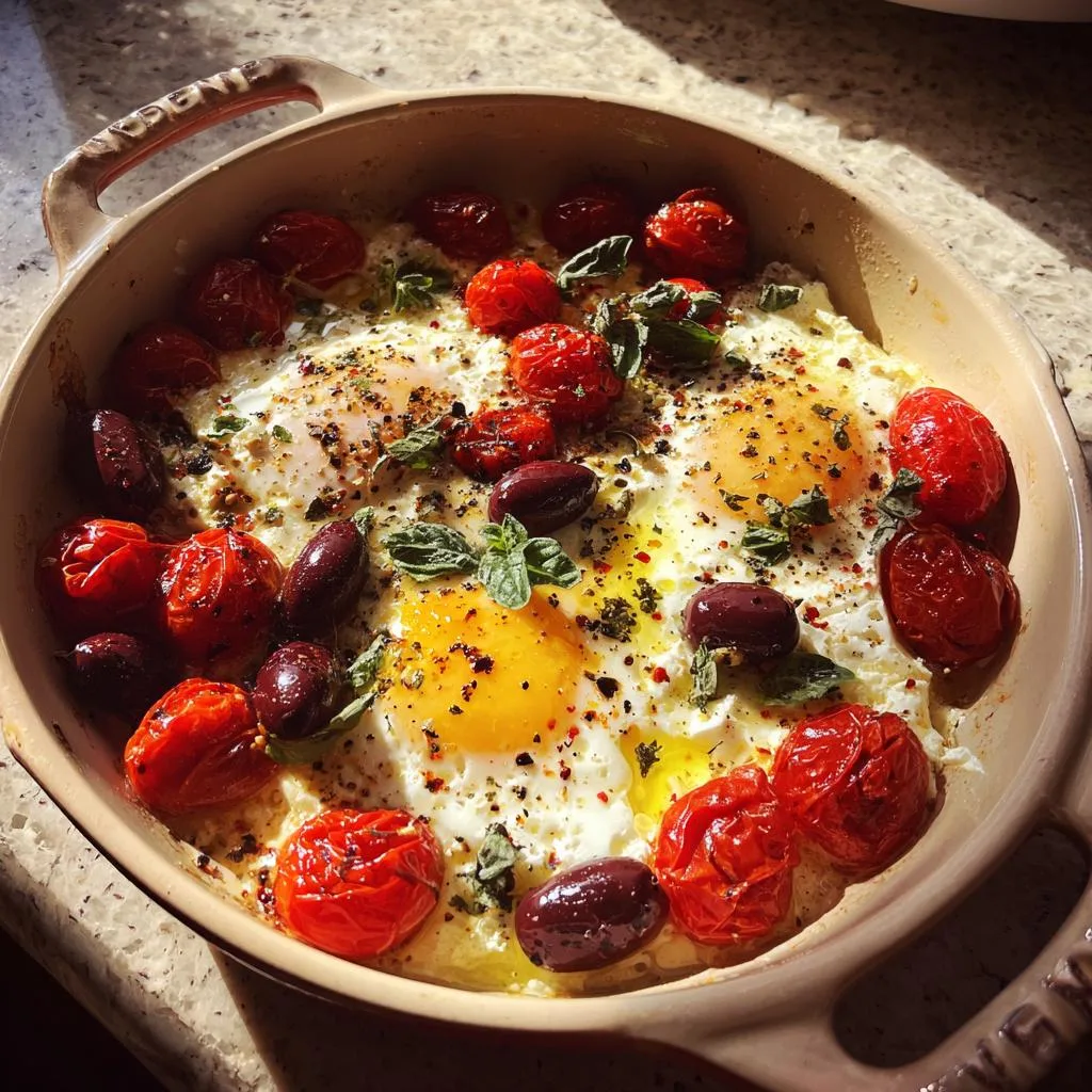 Mediterranean Baked Feta Eggs - detail 3