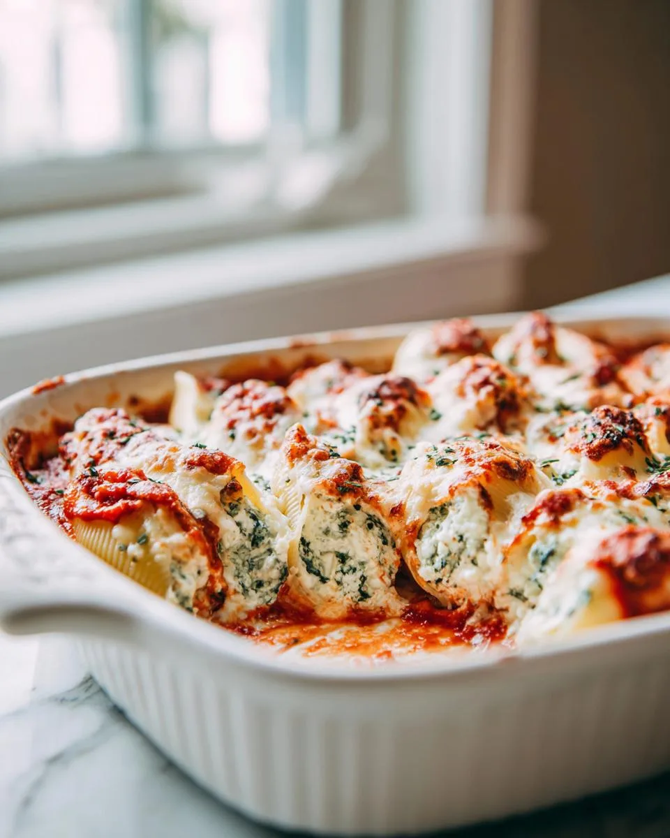 Spinach Ricotta Stuffed Shells: Creamy 20-Shell Hug
