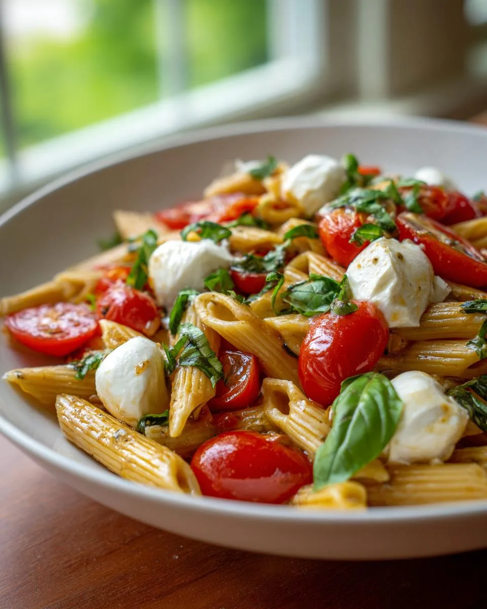 Tomato Basil Mozzarella Pasta: 25-Minute Dreamy Summer Dinner